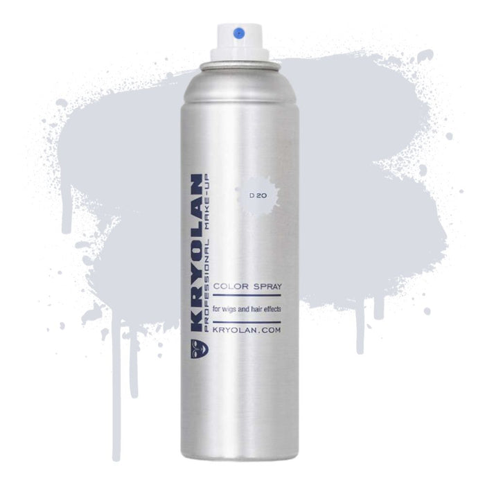 Kryolan Color Spray D20 White 5oz canister with swatch behind