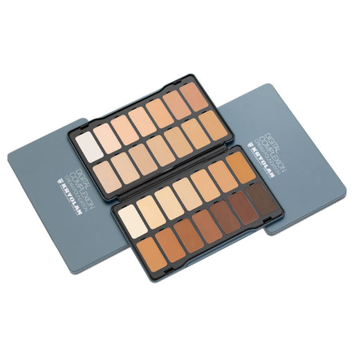 Kryolan Digital Complexion Cream Foundation Palette Digital 1 Open palette showing shades laying on closed case
