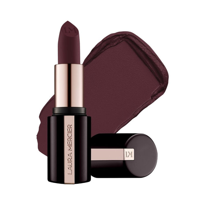 Laura Mercier Caviar Smoothing Matte Lipstick Plum Plisse with swatch