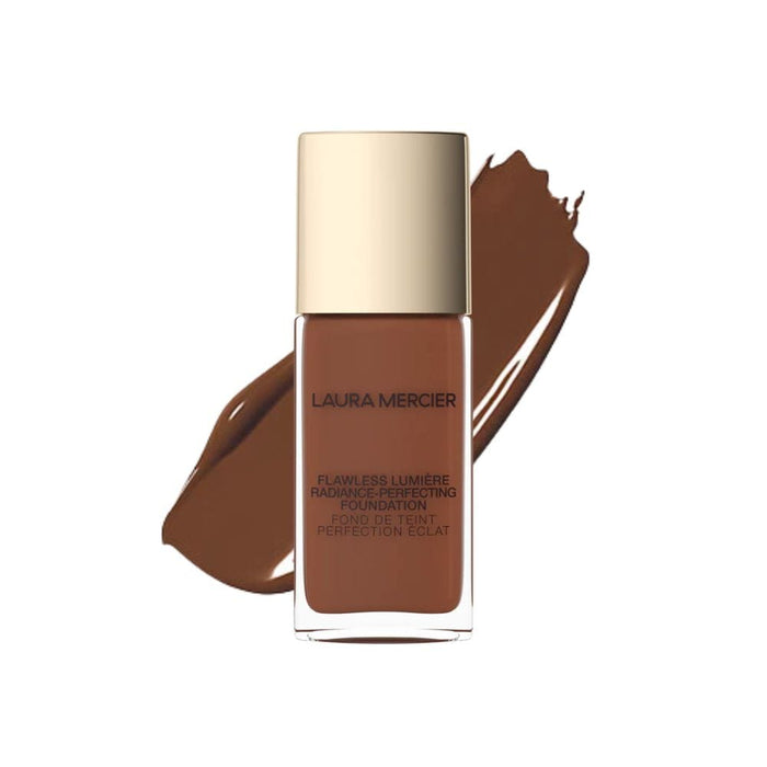 Laura Mercier Flawless Lumière Foundation 6N Espresso with swatch