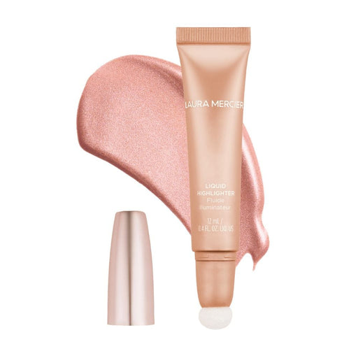 Laura Mercier RoseGlow Liquid Highlighter Champagne Pink with swatch