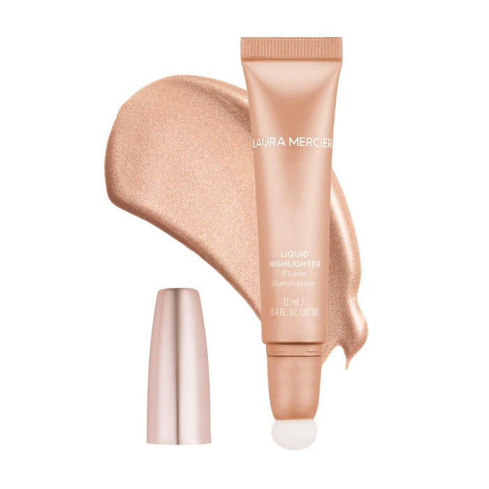 Laura Mercier RoseGlow Liquid Highlighter Gold Glow with swatch