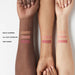 Laura Mercier RoseGlow Blush Color Infusion swatches on different skin tones with names