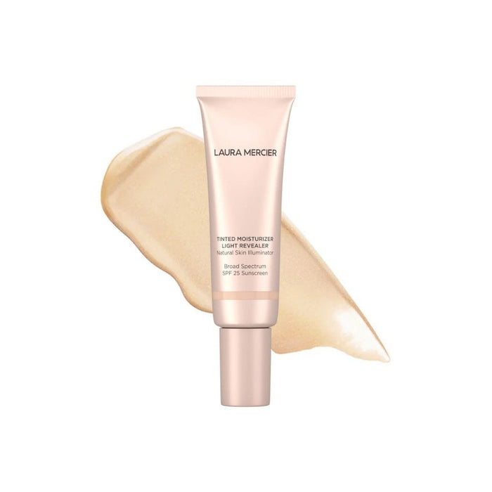 Laura Mercier Tinted Moisturizer Light Revealer Natural Skin Illuminator SPF 25 0N1 Petal with swatch