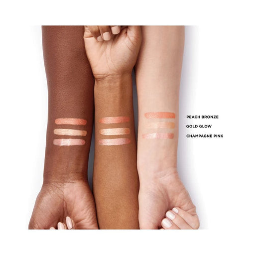 Laura Mercier RoseGlow Liquid Highlighter swatches on arms