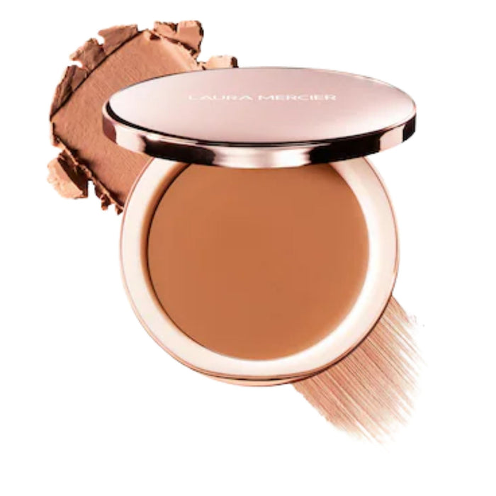 Laura Mercier Tinted Blur Balm Skin Tint 04 with swatch behind open compact