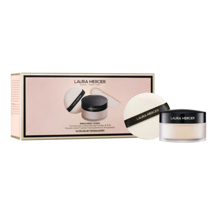 Laura Mercier Indulgent Icons Translucent Loose Setting Powder Ultra Blur + Puff Kit