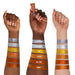 Danessa Myricks Colorfix Liquid Metals arm swatches on different skin tones