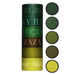 Melt Cosmetics Petite Stack Evergreens. Top Down POV for individual shades to the right of the stack