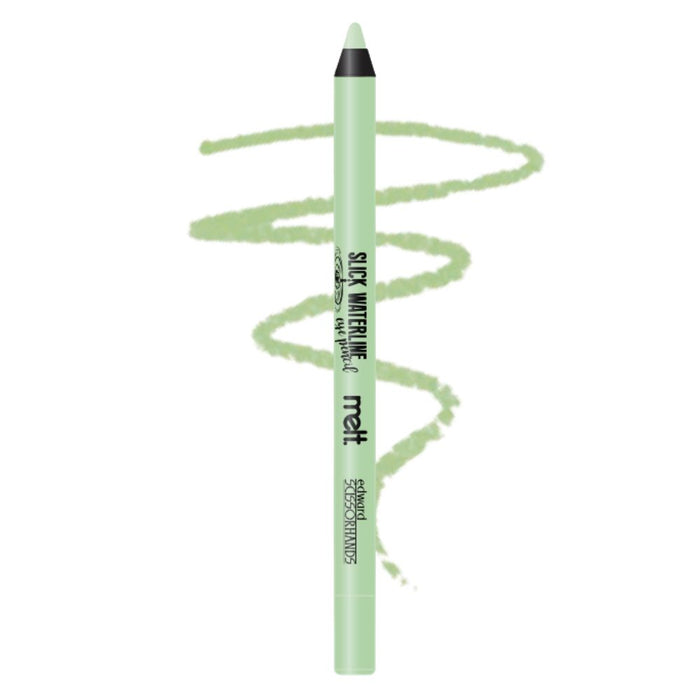 Melt Cosmetics Slick Waterline Pencil Garden Sculpture with swatch behind