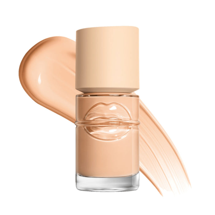 Make Up For Ever Balancing and Perfecting Liquid Foundation 102C Ivory with swatch behind