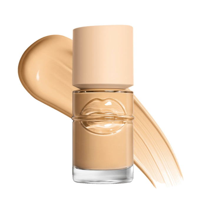 Make Up For Ever Balancing and Perfecting Liquid Foundation 110N Travertine with swatch behind