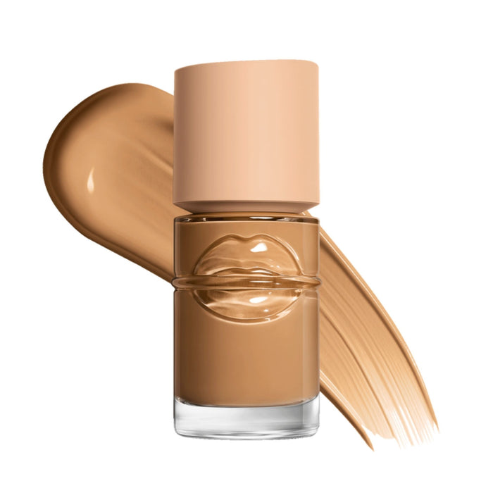 Make Up For Ever Balancing and Perfecting Liquid Foundation 234N Suede with swatch behind