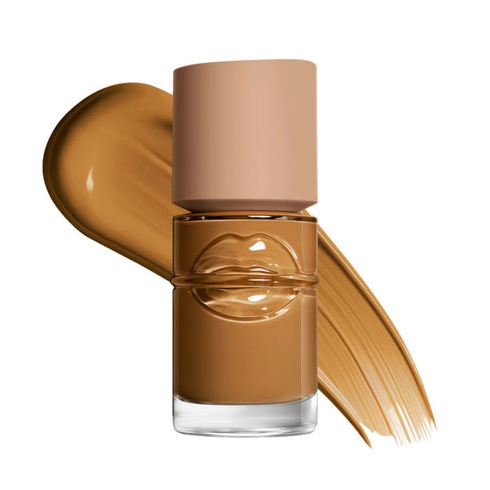 Make Up For Ever Balancing and Perfecting Liquid Foundation 356W Maple with swatch behind