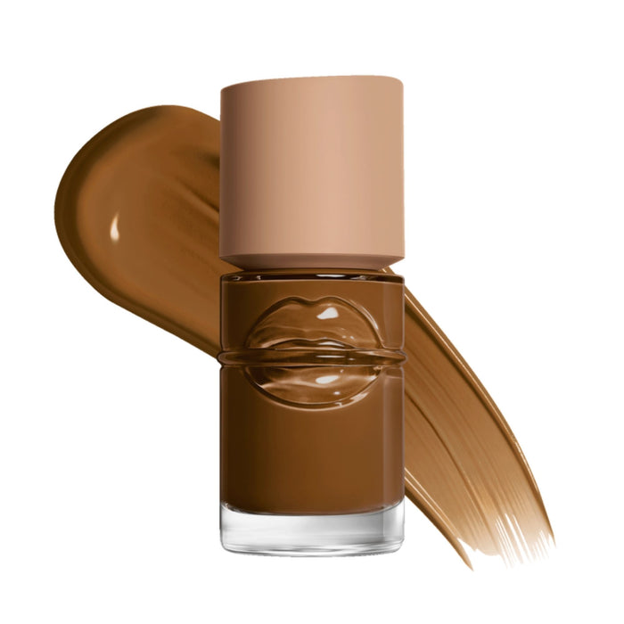 Make Up For Ever Balancing and Perfecting Liquid Foundation 380N Leather with swatch behind