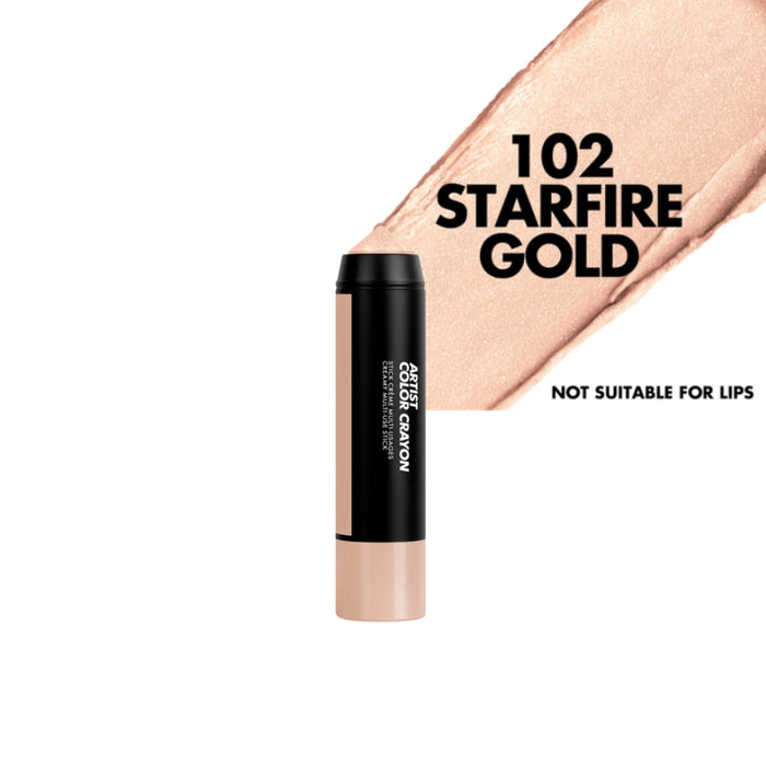Make up for ever artist color crayon with a swatch and name of the shade - 102 Starfire Gold