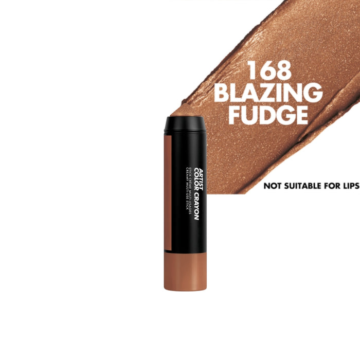 Make up for ever artist color crayon with a swatch and name of the shade - 168 Blazing Fudge
