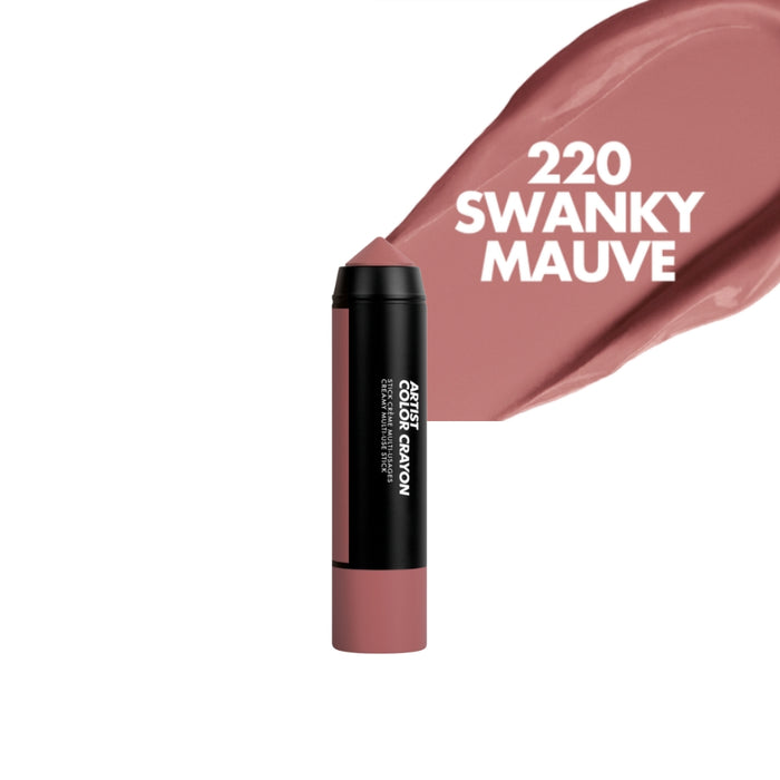 Make up for ever artist color crayon with a swatch and name of the shade - 220 Swanky Mauve
