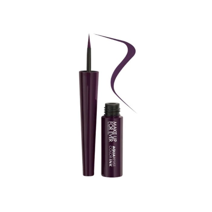 Make Up For Ever Aqua Resist Color Ink Eyeliner Matte Plum with swatch