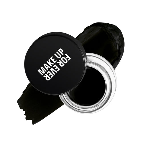 Make Up For Ever Artist Color Cream Whatever Black with swatch behind