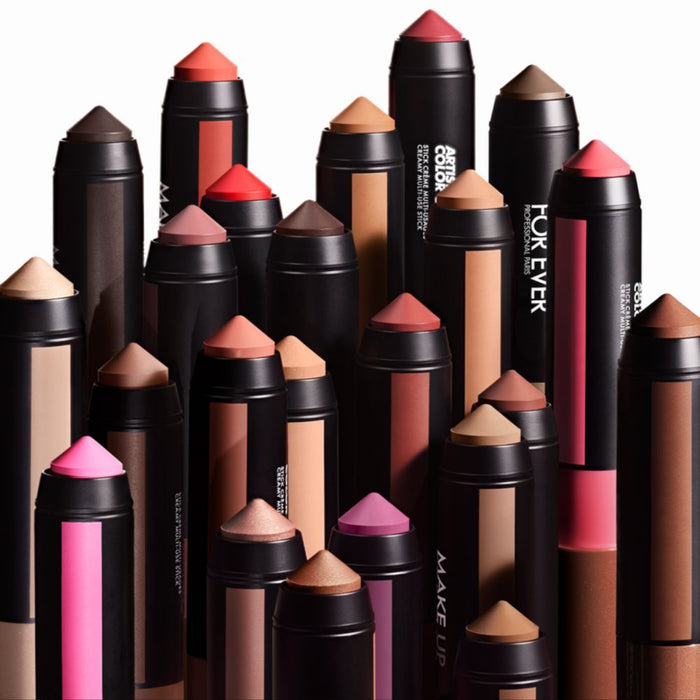 Make up for ever artist color crayon shades displayed together