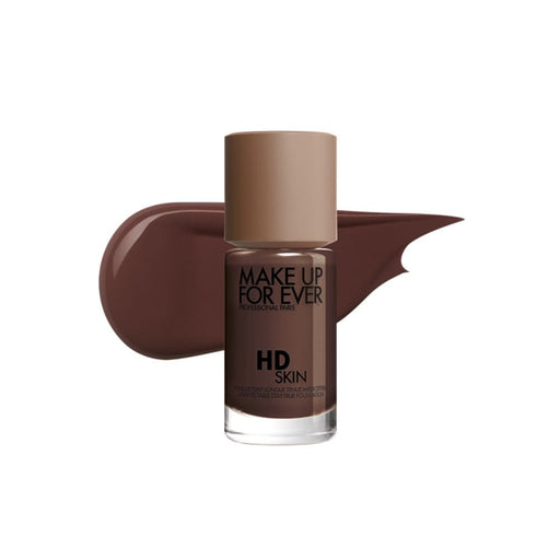 MUFE HD Skin Undetectable Longwear Foundation 4N78 Ebony with Swatch behind