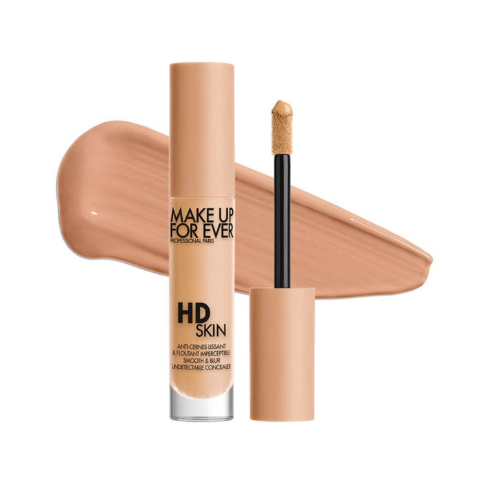 MUFE HD Skin Concealer 2.5N Desert with Swatch behind product