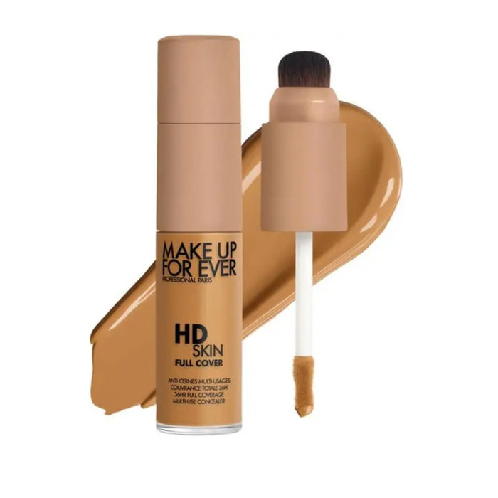 HD Skin Full Cover Multi-Use Waterproof Concealer with swatch behind product against a white background