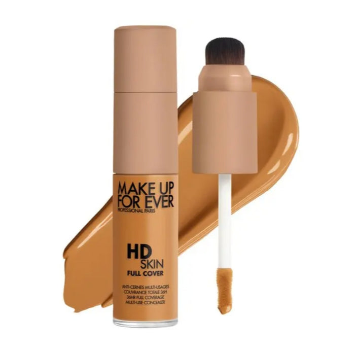 HD Skin Full Cover Multi-Use Waterproof Concealer with swatch behind product against a white background