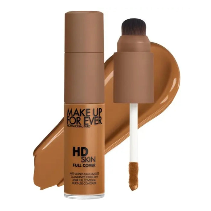 HD Skin Full Cover Multi-Use Waterproof Concealer with swatch behind product against a white background