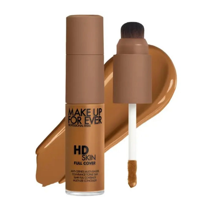 HD Skin Full Cover Multi-Use Waterproof Concealer with swatch behind product against a white background