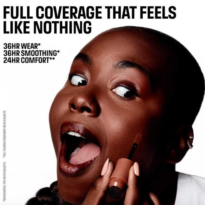 HD Skin Full Cover Multi-Use Waterproof Concealer being applied onto face with benefits.