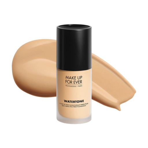 Make Up For Ever Watertone Skin Perfecting Tint Foundation Y215 Yellow alabaster with swatch