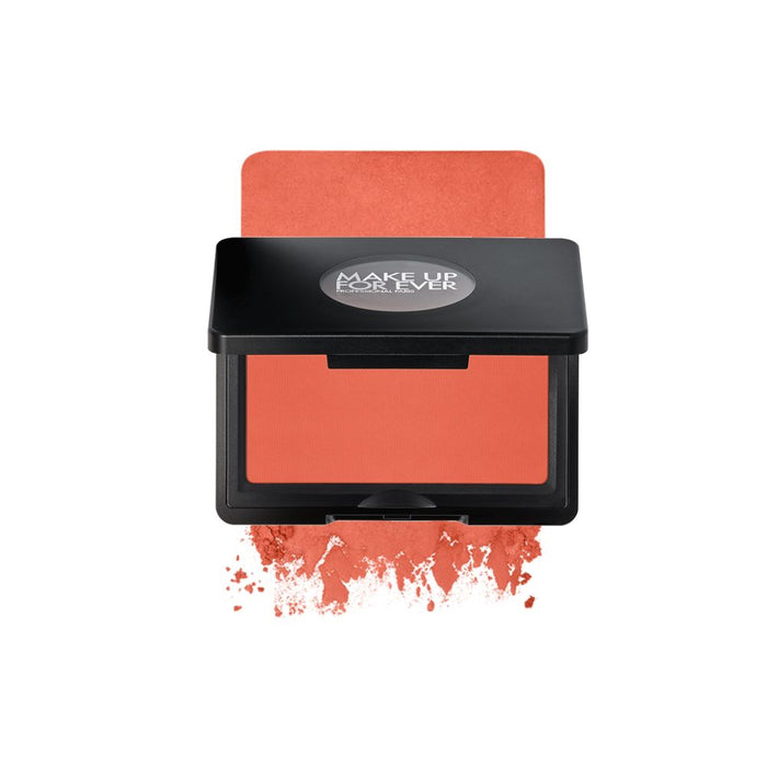 Make Up For Ever Artist Blush Powder B320 Charming Poppy with swatch behind product