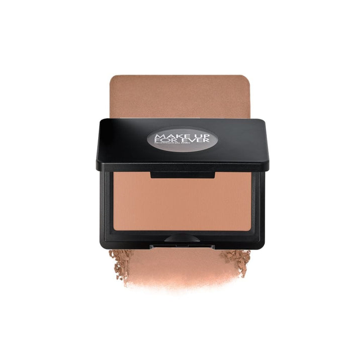 MUFE Artist Sculpt Contour Powder S410 Thrilled Chestnut with Swatch behind product
