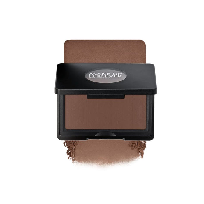 MUFE Artist Sculpt Contour Powder S450 Strong Ebony with Swatch behind product