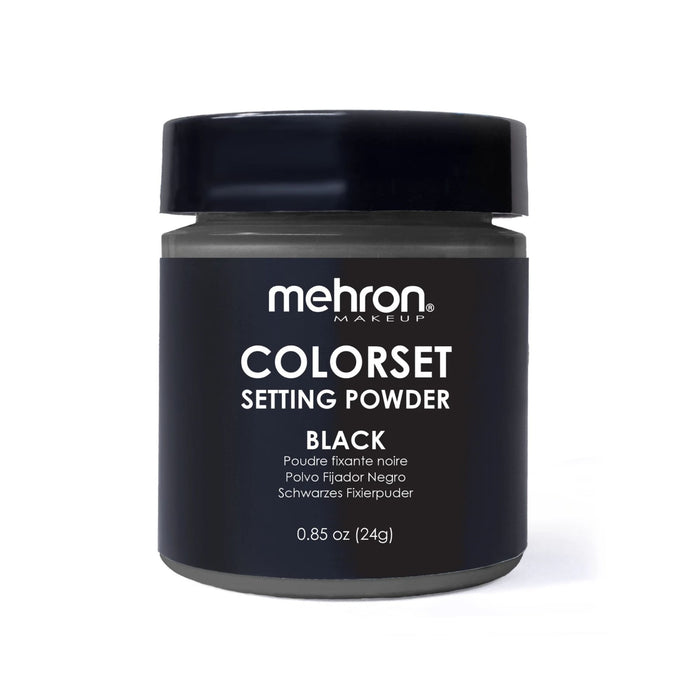Mehron Colorset Setting Powder Black 0.85oz shaker jar
