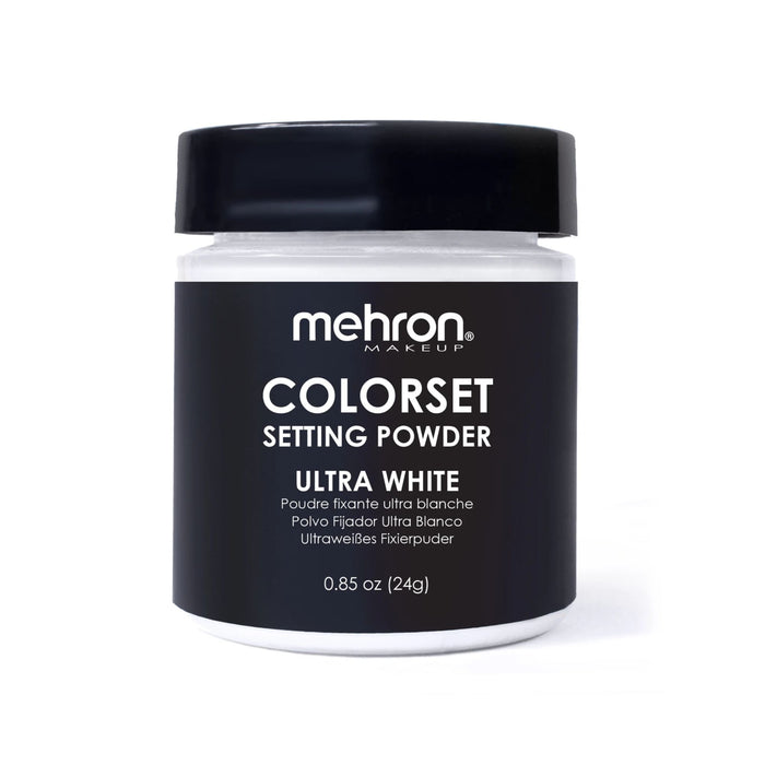 Mehron Colorset Setting Powder Ultra White 0.85oz shaker jar