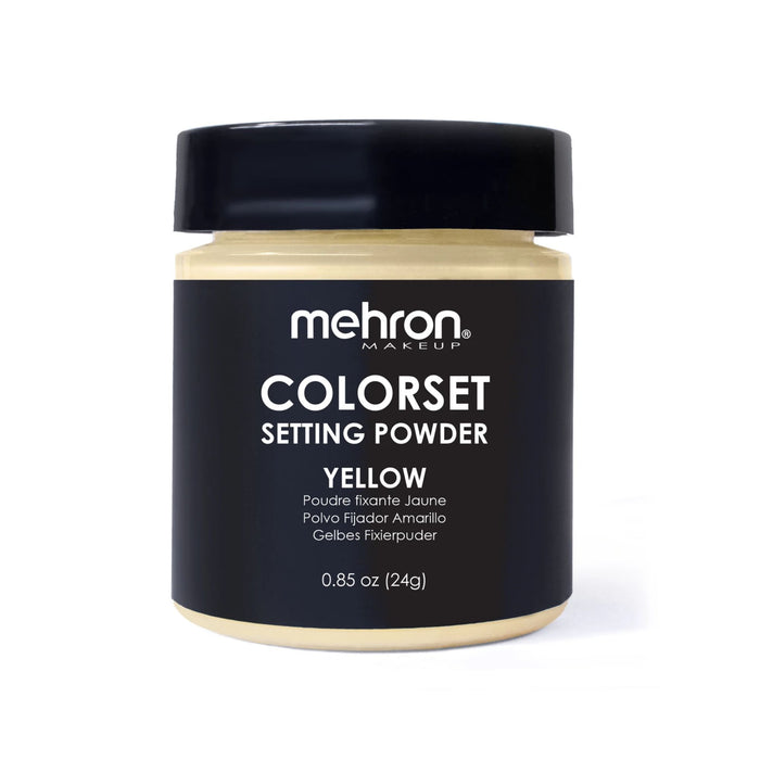 Mehron Colorset Setting Powder Yellow 0.85oz shaker jar