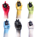Mehron Colorset Setting Powder all variants individually applied on the forearm covered with white creamblend.