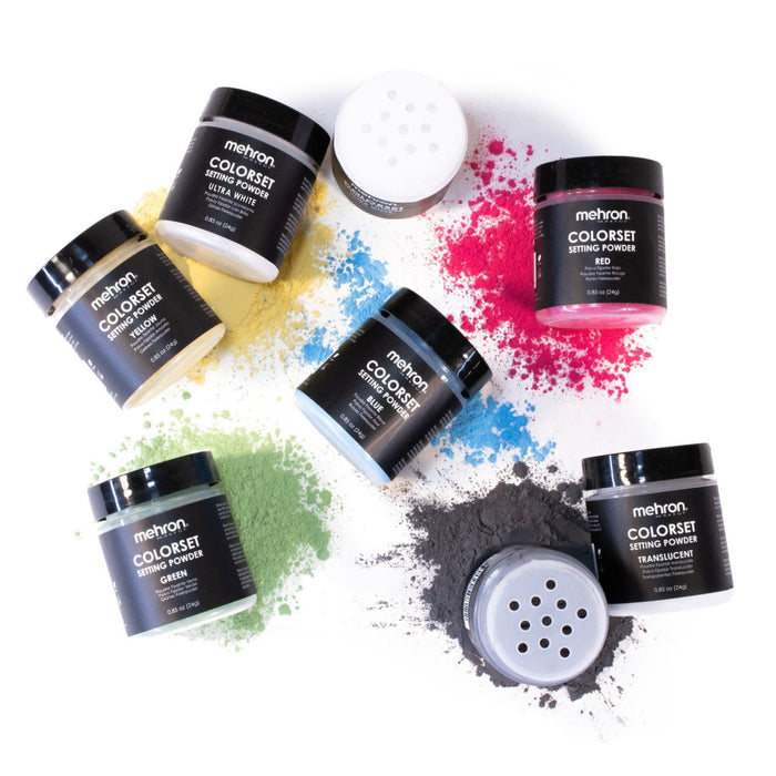 Mehron Colorset Setting Powders thumbnail—available variants spread across little powder piles on white background