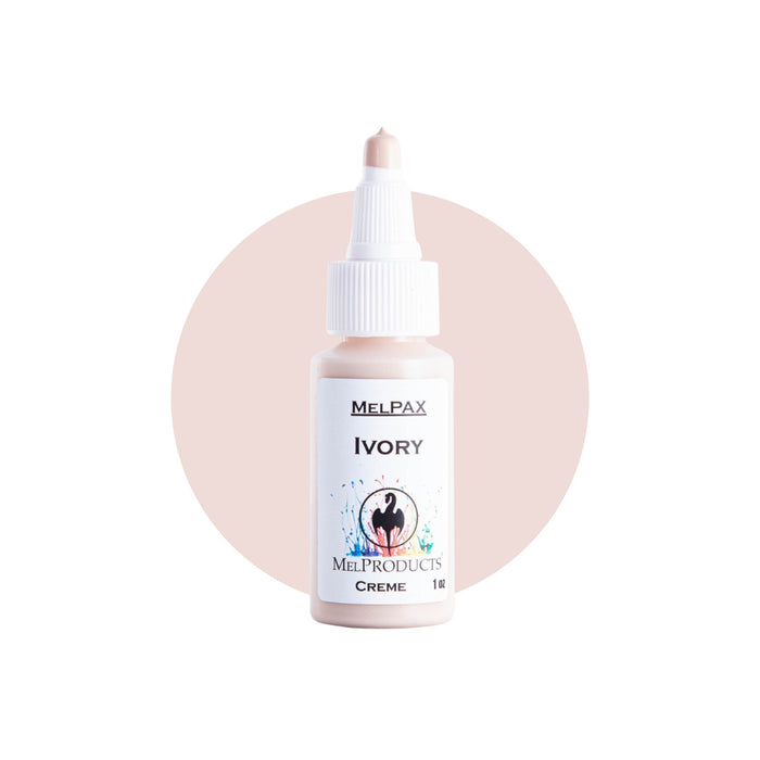 Mel Products Creme MelPax 1oz Ivory with swatch