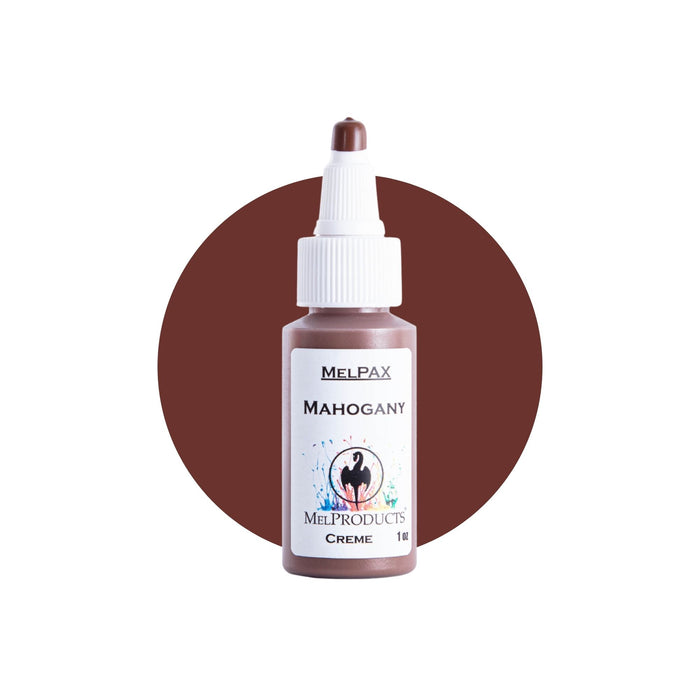 Mel Products Creme MelPax 1oz Mahogany with swatch