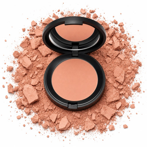 Ultra - Matte Chill Powder Blush - One Hit Wonder with pigment swatch behind.