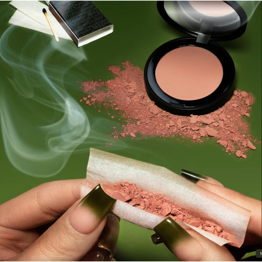 Ultra - Matte Chill Powder Blush - One Hit Wonder with green background.