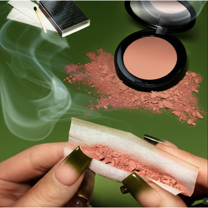 Ultra - Matte Chill Powder Blush - One Hit Wonder with green background.