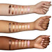 Melt Cosmetics Sex Foil Digital Liquid Highlight swatches on different skin tones