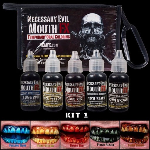 Necessary Evil Mouth FX Kit 1 contents and teeth swatches