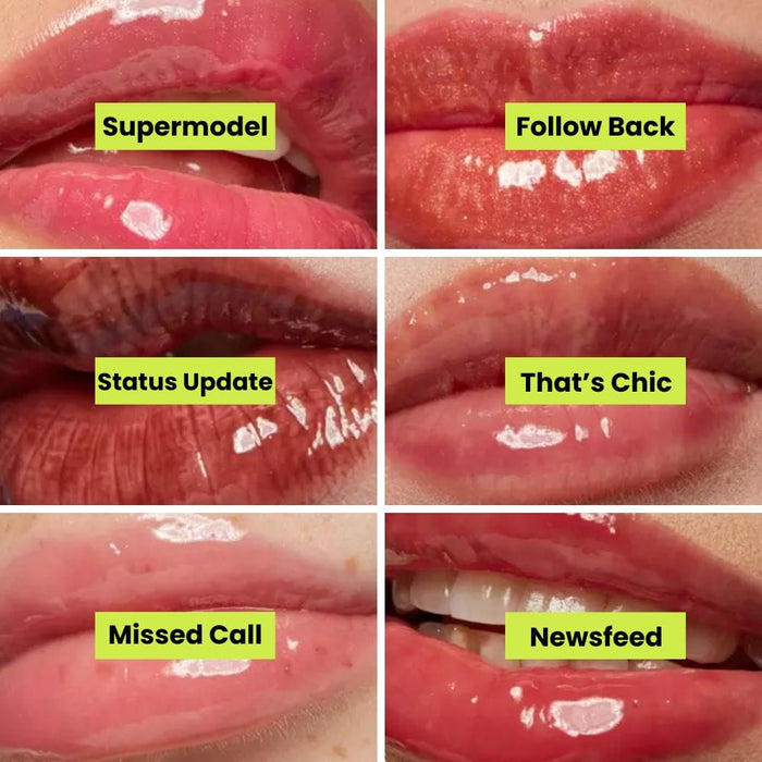 NYX Fat Oil Lip Drip on lips for every shade with names