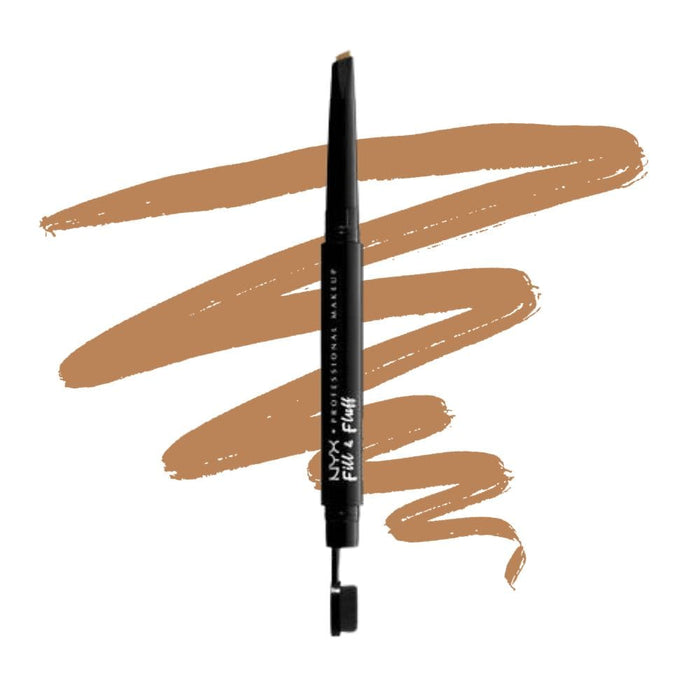Nyx Fill & Fluff Eyebrow Pomade Pencil blonde with swatch behind product